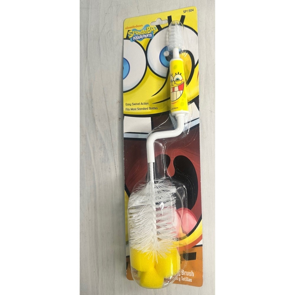 Bottle Brush SpongeBob Squarepants NEW Nipple Cleaning Swivel Action